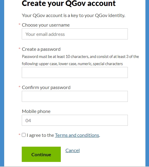 QGov account